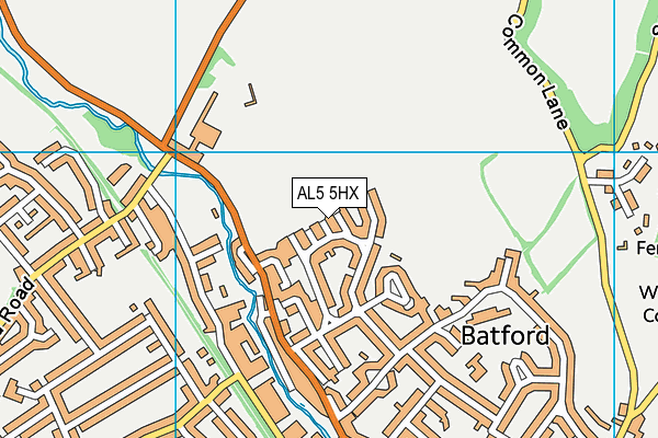 AL5 5HX map - OS VectorMap District (Ordnance Survey)