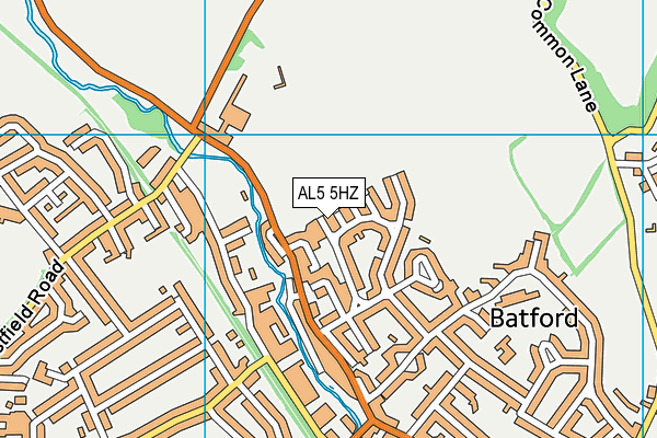 AL5 5HZ map - OS VectorMap District (Ordnance Survey)