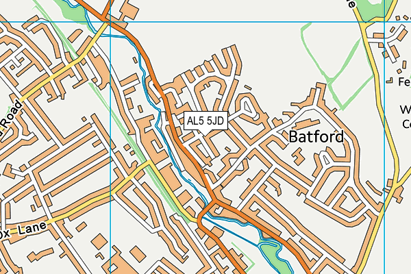 AL5 5JD map - OS VectorMap District (Ordnance Survey)