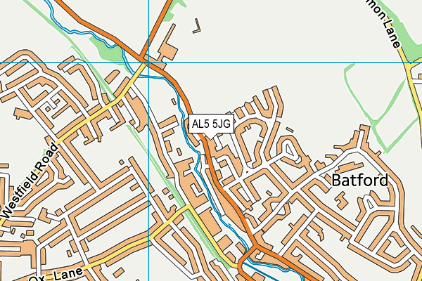AL5 5JG map - OS VectorMap District (Ordnance Survey)