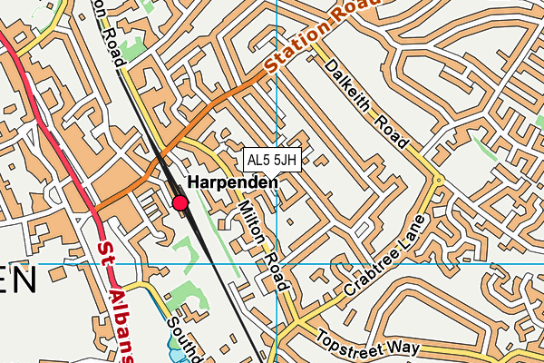 AL5 5JH map - OS VectorMap District (Ordnance Survey)