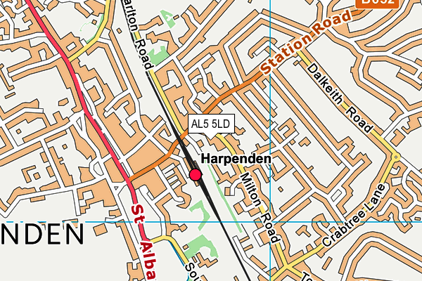 AL5 5LD map - OS VectorMap District (Ordnance Survey)