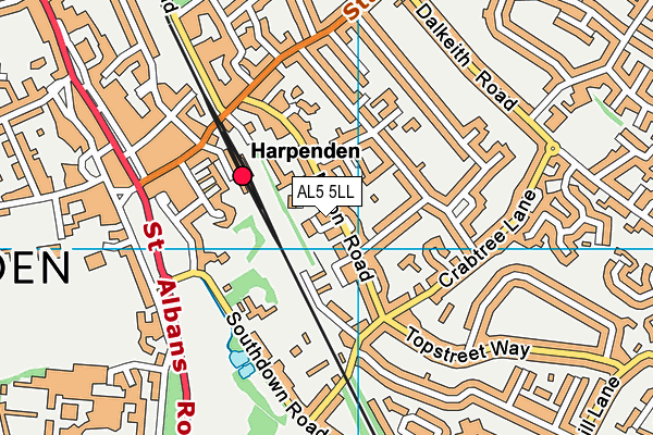 AL5 5LL map - OS VectorMap District (Ordnance Survey)