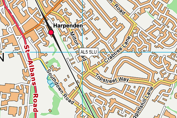 AL5 5LU map - OS VectorMap District (Ordnance Survey)