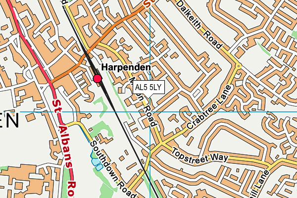 AL5 5LY map - OS VectorMap District (Ordnance Survey)