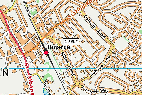 AL5 5NE map - OS VectorMap District (Ordnance Survey)