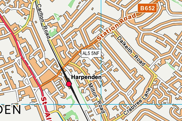 AL5 5NF map - OS VectorMap District (Ordnance Survey)