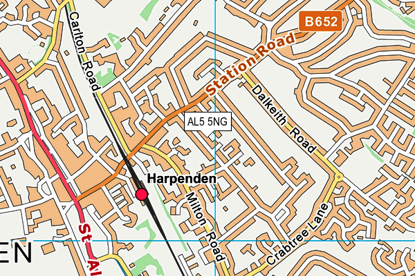 AL5 5NG map - OS VectorMap District (Ordnance Survey)