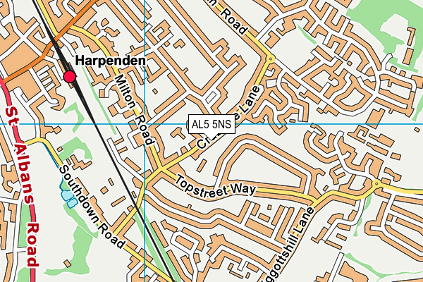 AL5 5NS map - OS VectorMap District (Ordnance Survey)