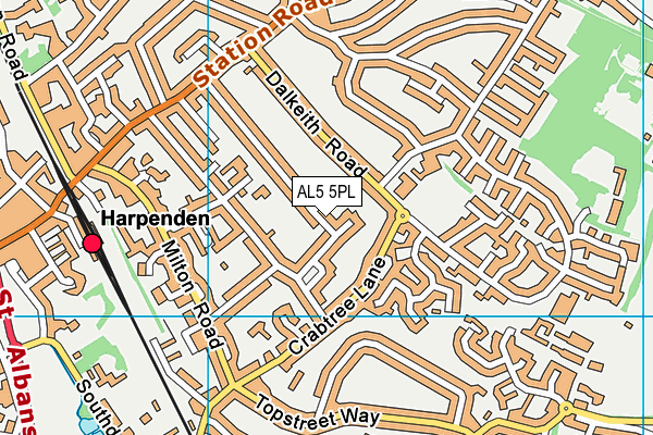 AL5 5PL map - OS VectorMap District (Ordnance Survey)
