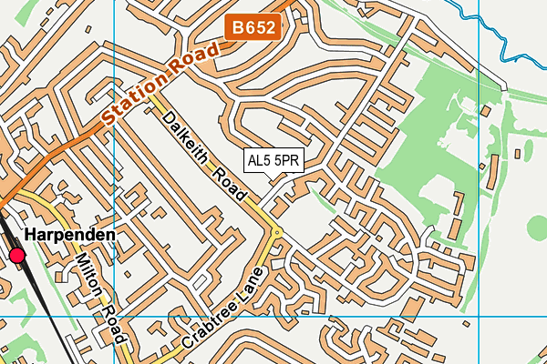 AL5 5PR map - OS VectorMap District (Ordnance Survey)