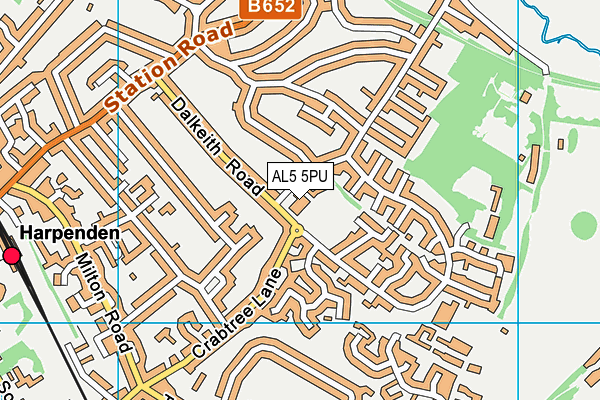 AL5 5PU map - OS VectorMap District (Ordnance Survey)