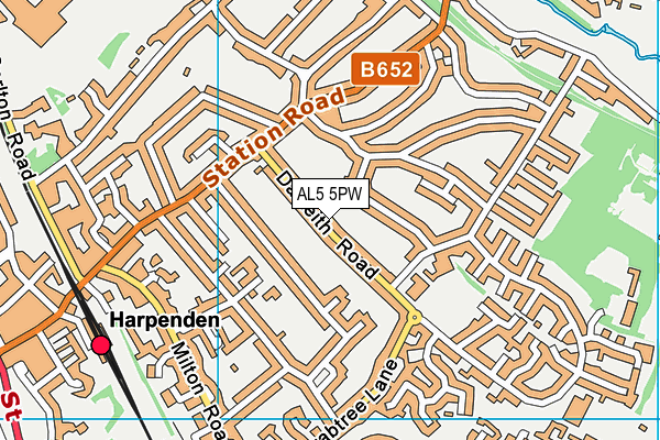 AL5 5PW map - OS VectorMap District (Ordnance Survey)