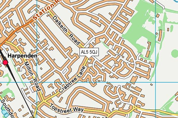 AL5 5QJ map - OS VectorMap District (Ordnance Survey)