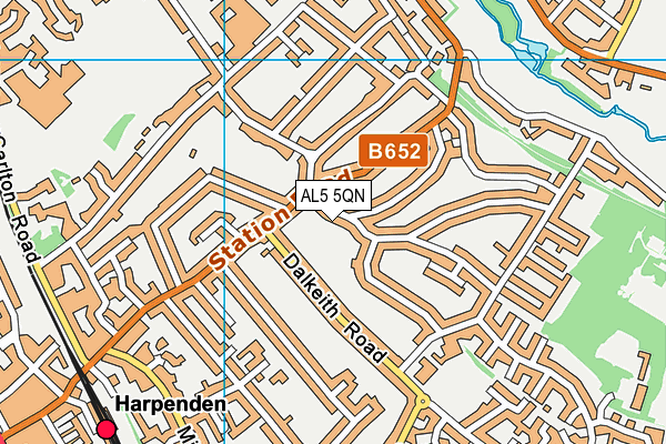 AL5 5QN map - OS VectorMap District (Ordnance Survey)