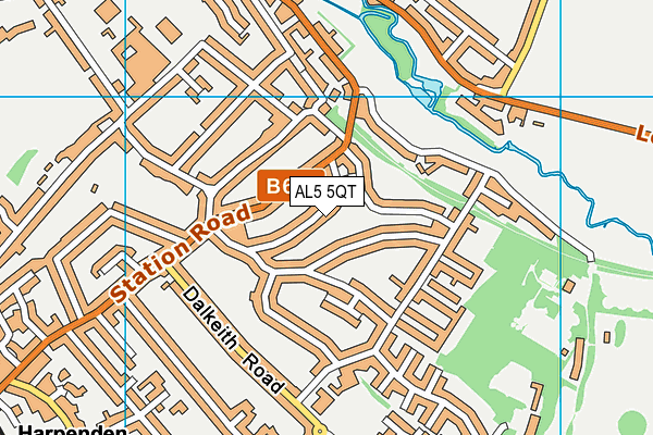 AL5 5QT map - OS VectorMap District (Ordnance Survey)