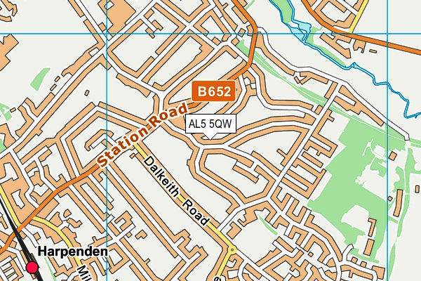 AL5 5QW map - OS VectorMap District (Ordnance Survey)