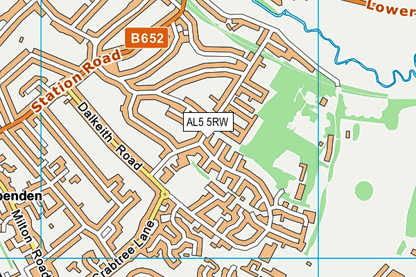 AL5 5RW map - OS VectorMap District (Ordnance Survey)