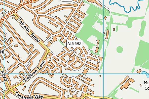 AL5 5RZ map - OS VectorMap District (Ordnance Survey)