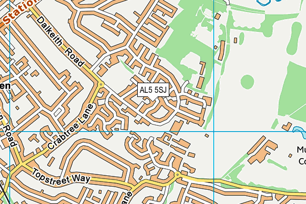 AL5 5SJ map - OS VectorMap District (Ordnance Survey)