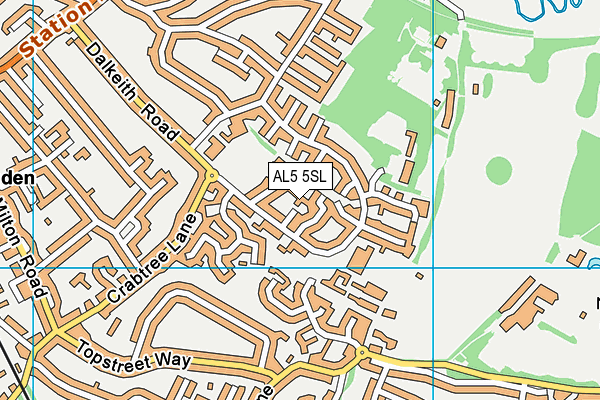 AL5 5SL map - OS VectorMap District (Ordnance Survey)