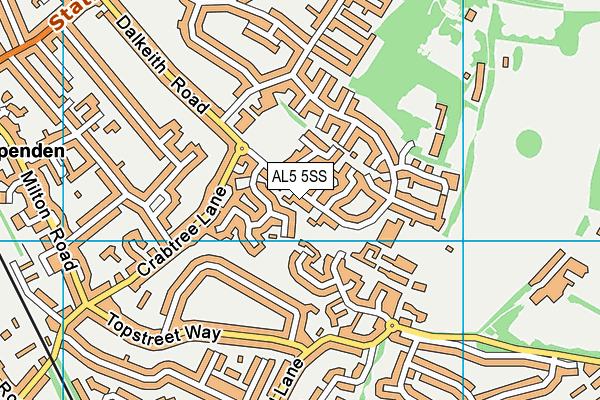 AL5 5SS map - OS VectorMap District (Ordnance Survey)