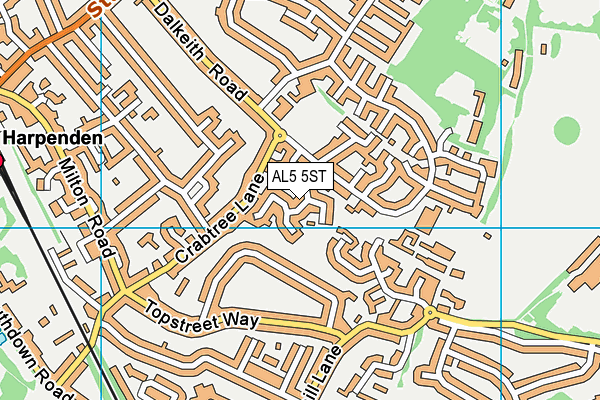 AL5 5ST map - OS VectorMap District (Ordnance Survey)