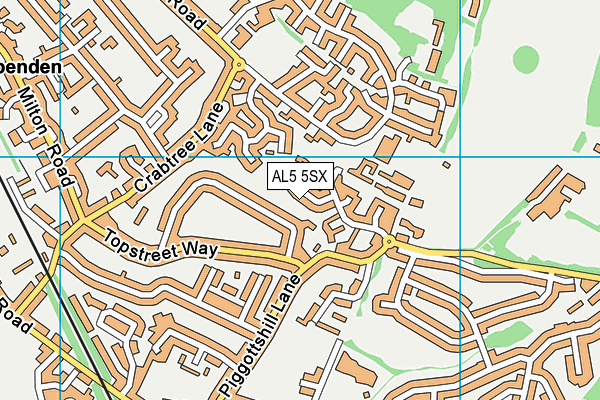 AL5 5SX map - OS VectorMap District (Ordnance Survey)