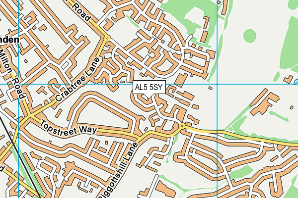 AL5 5SY map - OS VectorMap District (Ordnance Survey)