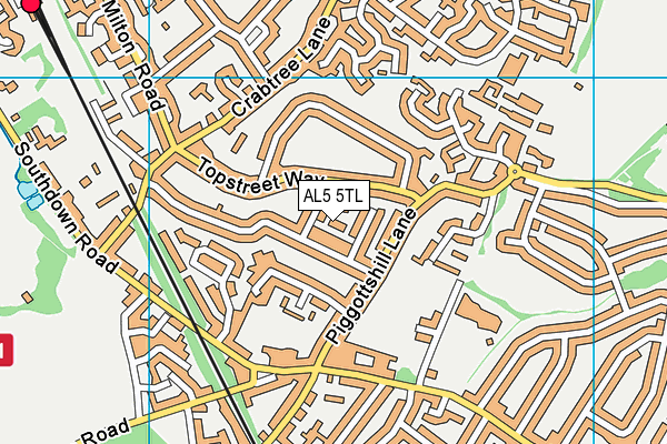 AL5 5TL map - OS VectorMap District (Ordnance Survey)