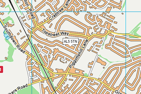 AL5 5TN map - OS VectorMap District (Ordnance Survey)