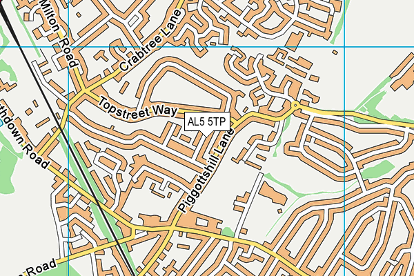 AL5 5TP map - OS VectorMap District (Ordnance Survey)