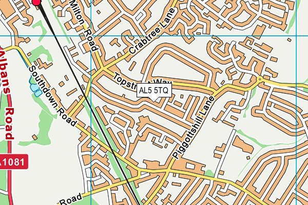 AL5 5TQ map - OS VectorMap District (Ordnance Survey)