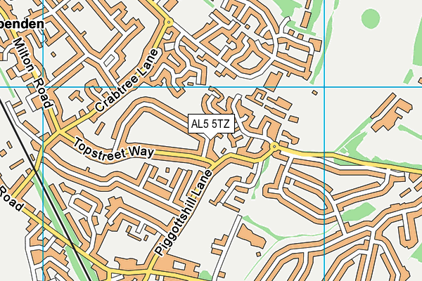 AL5 5TZ map - OS VectorMap District (Ordnance Survey)