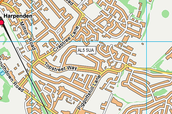 AL5 5UA map - OS VectorMap District (Ordnance Survey)