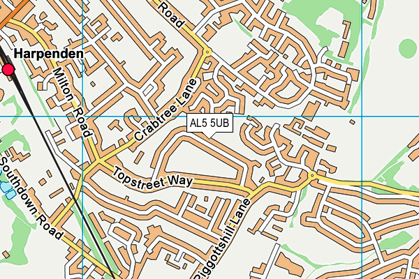 AL5 5UB map - OS VectorMap District (Ordnance Survey)