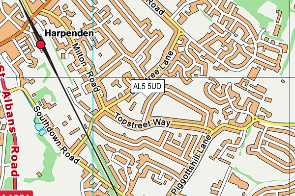 AL5 5UD map - OS VectorMap District (Ordnance Survey)