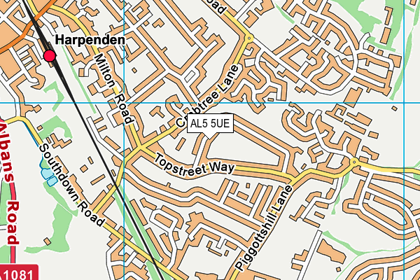AL5 5UE map - OS VectorMap District (Ordnance Survey)