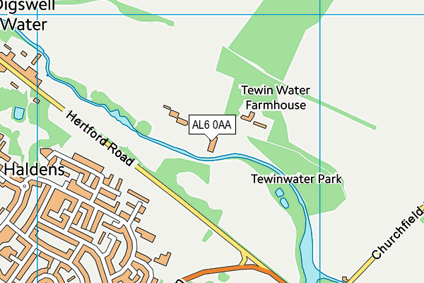 AL6 0AA map - OS VectorMap District (Ordnance Survey)