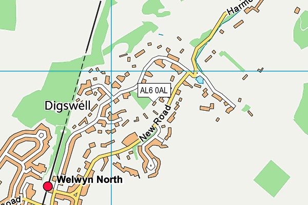 AL6 0AL map - OS VectorMap District (Ordnance Survey)