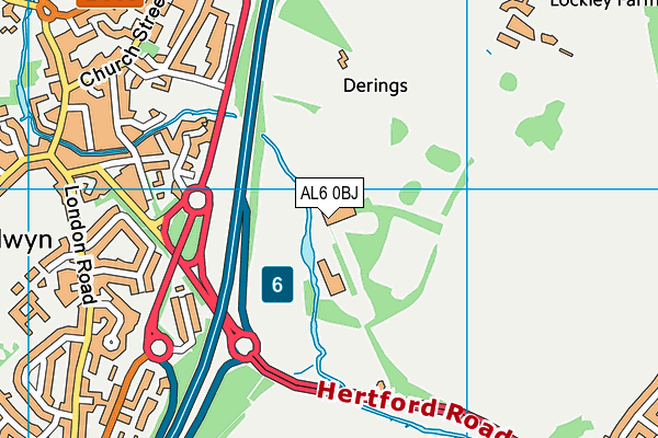 Sherrardswood School map (AL6 0BJ) - OS VectorMap District (Ordnance Survey)