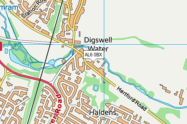 St John's CofE Primary School map (AL6 0BX) - OS VectorMap District (Ordnance Survey)