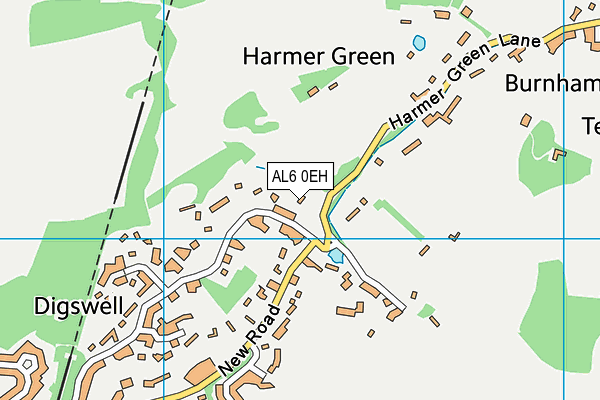 AL6 0EH map - OS VectorMap District (Ordnance Survey)