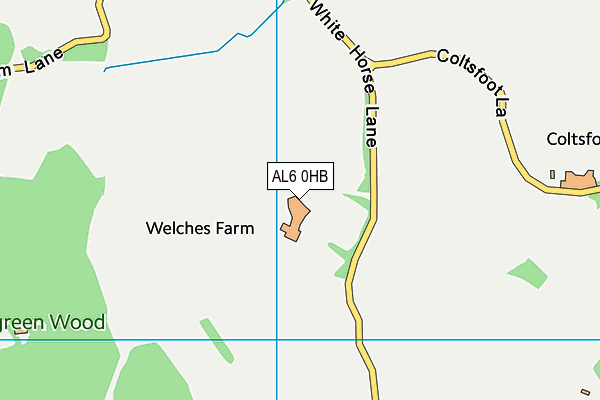 AL6 0HB map - OS VectorMap District (Ordnance Survey)