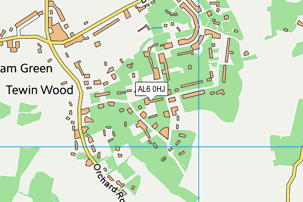 AL6 0HJ map - OS VectorMap District (Ordnance Survey)