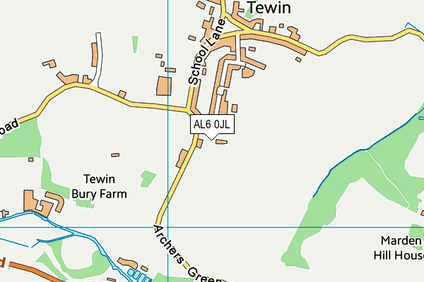 AL6 0JL map - OS VectorMap District (Ordnance Survey)