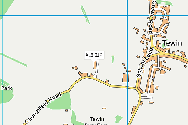 AL6 0JP map - OS VectorMap District (Ordnance Survey)