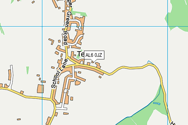AL6 0JZ map - OS VectorMap District (Ordnance Survey)