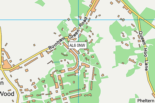 AL6 0NW map - OS VectorMap District (Ordnance Survey)
