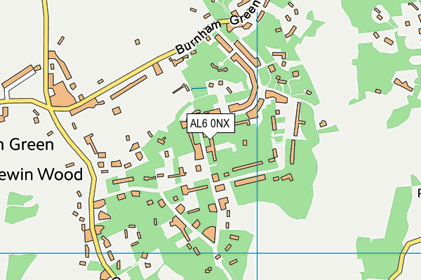 AL6 0NX map - OS VectorMap District (Ordnance Survey)
